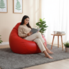 Faux Leather Xxxl Pear Shape Single Bean Bag-Red