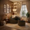 Fabrics Giant Roll Xxl 3pcs Combo Bean Bag-Old Gold/Coal Grey