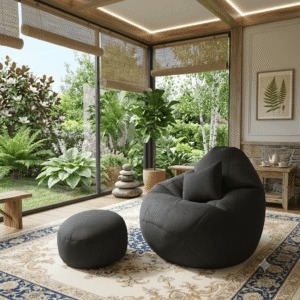 Luna Swift Xxl Pear Shape 3pcs Combo Bean Bag-Black
