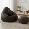 Faux Leather Xxxl Pear Shape 3pcs Combo Bean Bag-Deep Brown