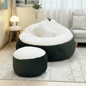 Fabrics Giant Roll Xxl 3pcs Combo Bean Bag-Moss Green/White