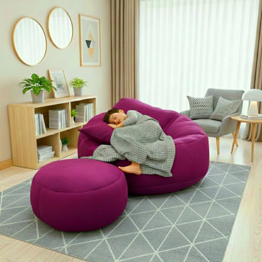 Luna Swift Giant Roll Xxl 3pcs Combo Bean Bag-Maroon