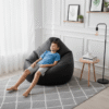 Faux Leather Xxl Pear Shape Single Bean Bag- Black