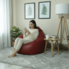 Faux Leather Xxl Pear Shape Single Bean Bag-Maroon