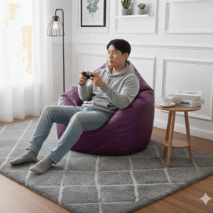 Faux Leather Xxl Pear Shape Single Bean Bag-Purple