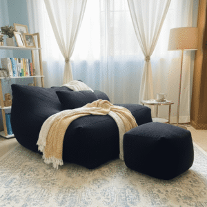 Fabrics Giant Cube Xxxl 3pcs Combo Bean Bag-Black