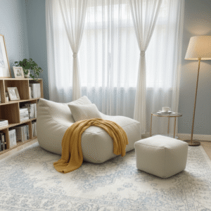 Fabrics Giant Cube Xxxl 3pcs Combo Bean Bag-White