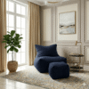 Cord Fabrics Lounger Bean Bag-Navy Blue