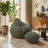 Corduroy Fabrics Xxl Pear Shape 3pcs Combo Bean Bag-Olive