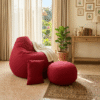 CBC Cotton Xxl Pear Shape 3pcs Combo Bean Bag-Red