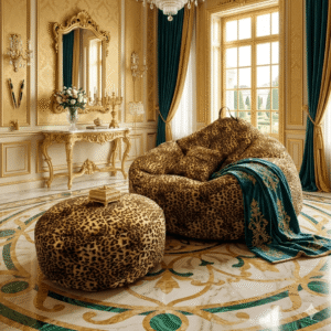 Fabrics Giant Roll Xxxl 3pcs Combo Bean Bag-Cheetah