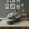 Fabrics Giant Roll Xxxl 3pcs Combo Bean Bag-Grey Sky