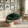 Fabrics Giant Roll Xxl 3pcs Combo Bean Bag-Green/Pink