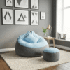Fabrics Giant Roll Xxl 3pcs Combo Bean Bag-Grey Sky