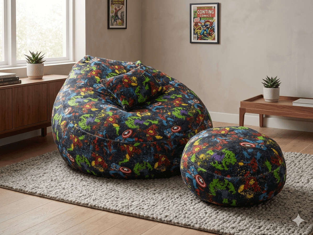 Fabrics Giant Roll Xxxl 3pcs Combo Bean Bag-Marvel